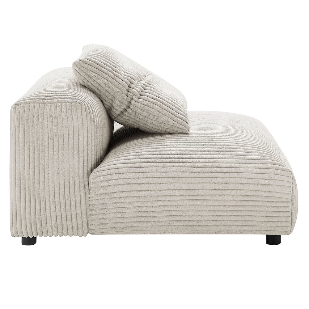 Solace Modular Corduroy Upholstered Armless Chair and Ottoman Set. Picture 5