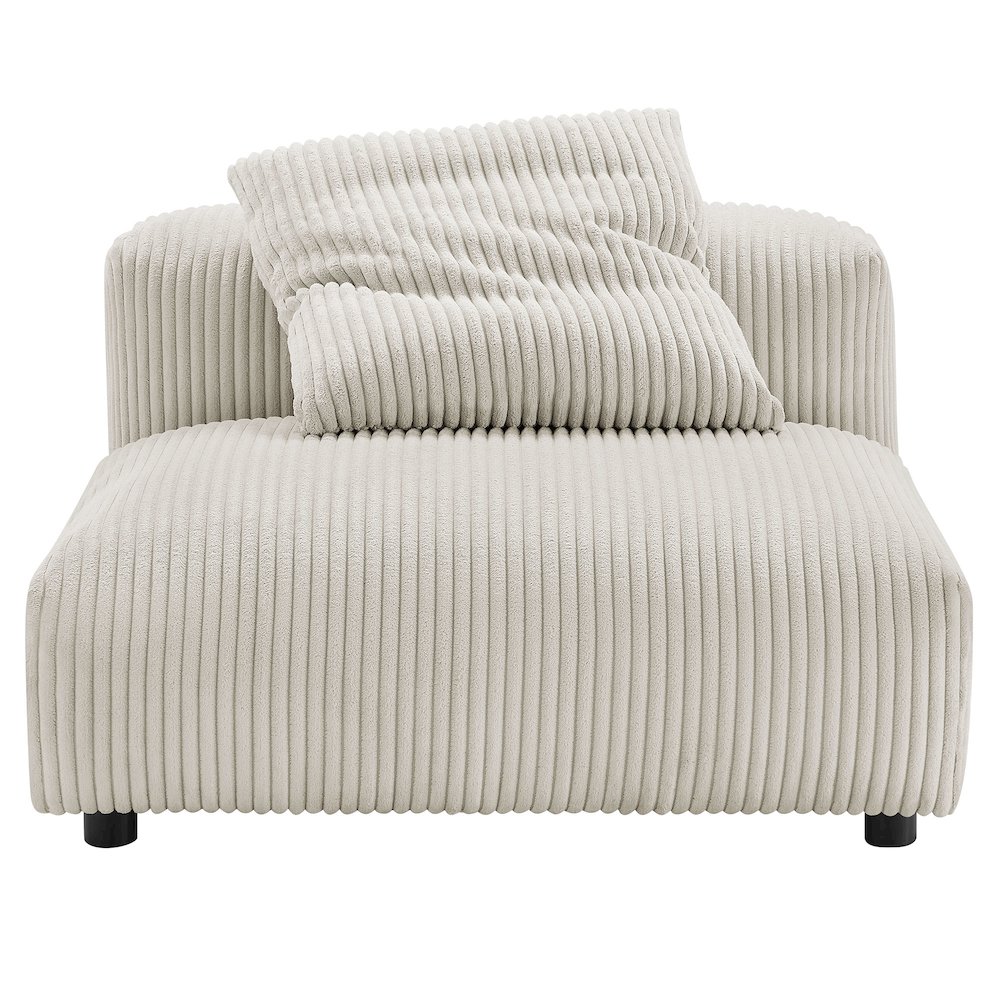 Solace Modular Corduroy Upholstered Armless Chair and Ottoman Set. Picture 8