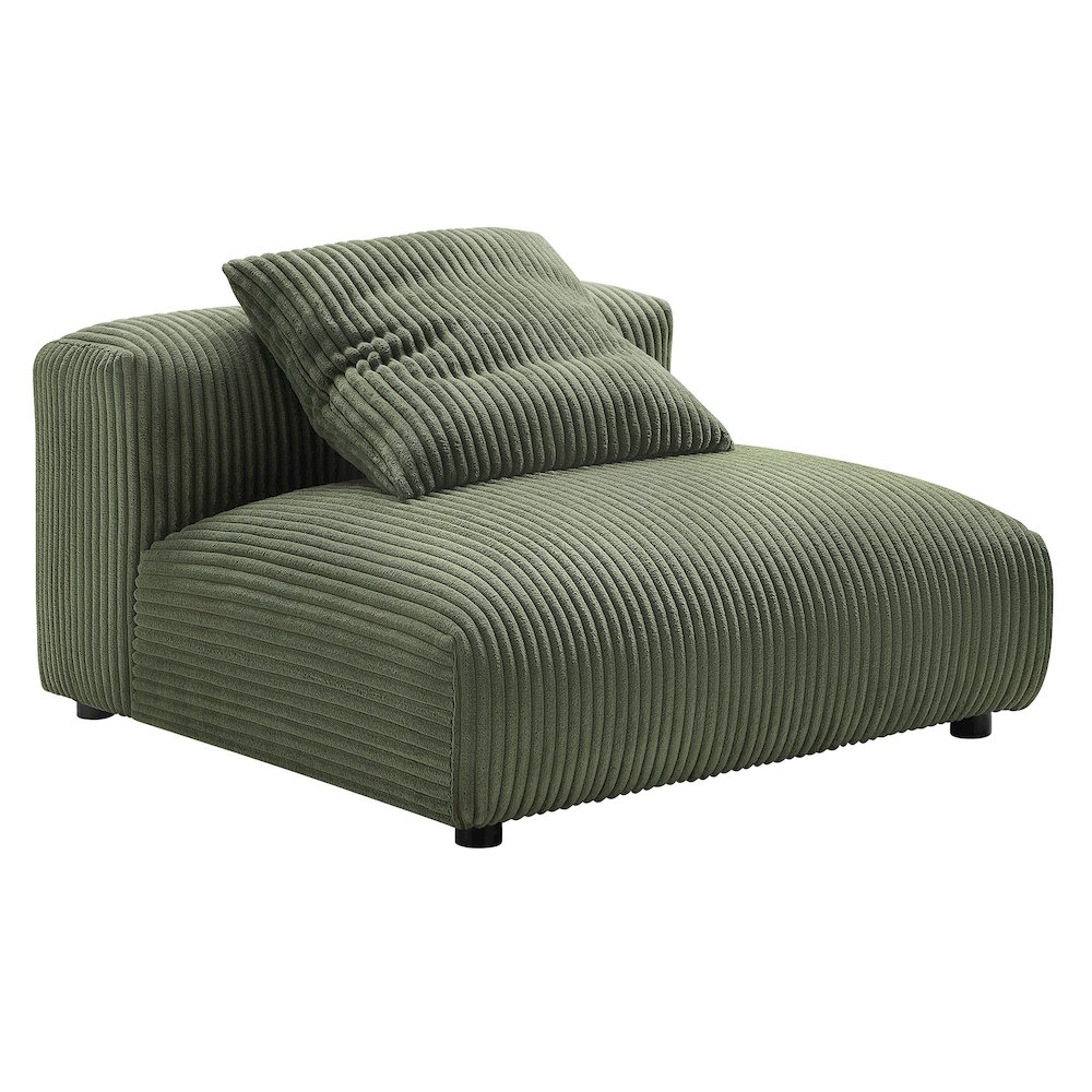 Solace Modular Corduroy Upholstered Armless Chair and Ottoman Set. Picture 3