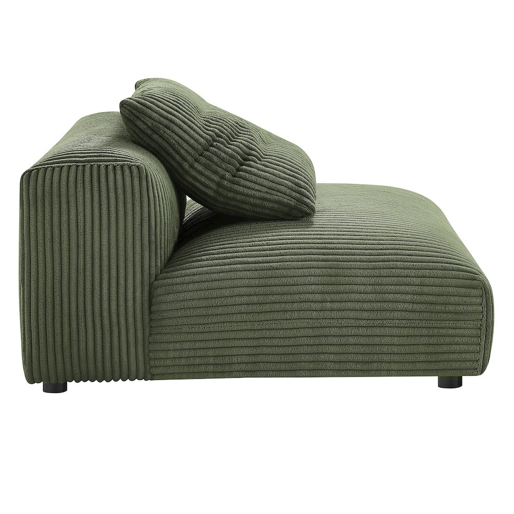 Solace Modular Corduroy Upholstered Armless Chair and Ottoman Set. Picture 5