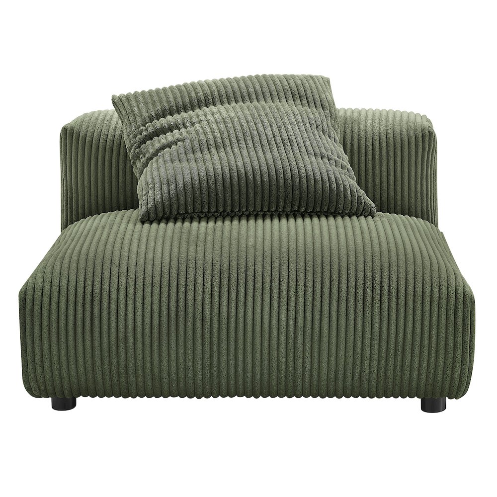 Solace Modular Corduroy Upholstered Armless Chair and Ottoman Set. Picture 8