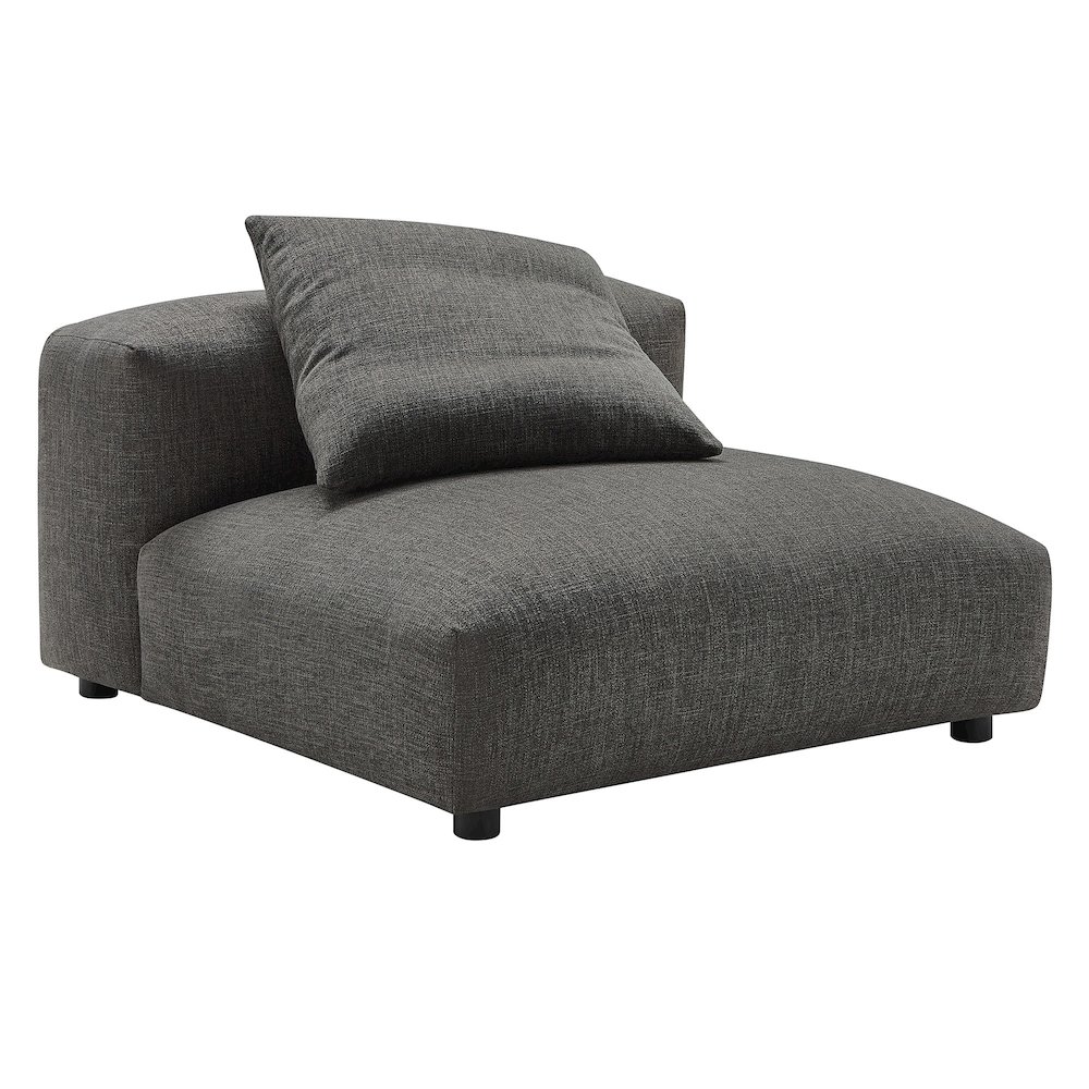 Solace Modular Upholstered Fabric Armless Chair and Ottoman Set. Picture 3