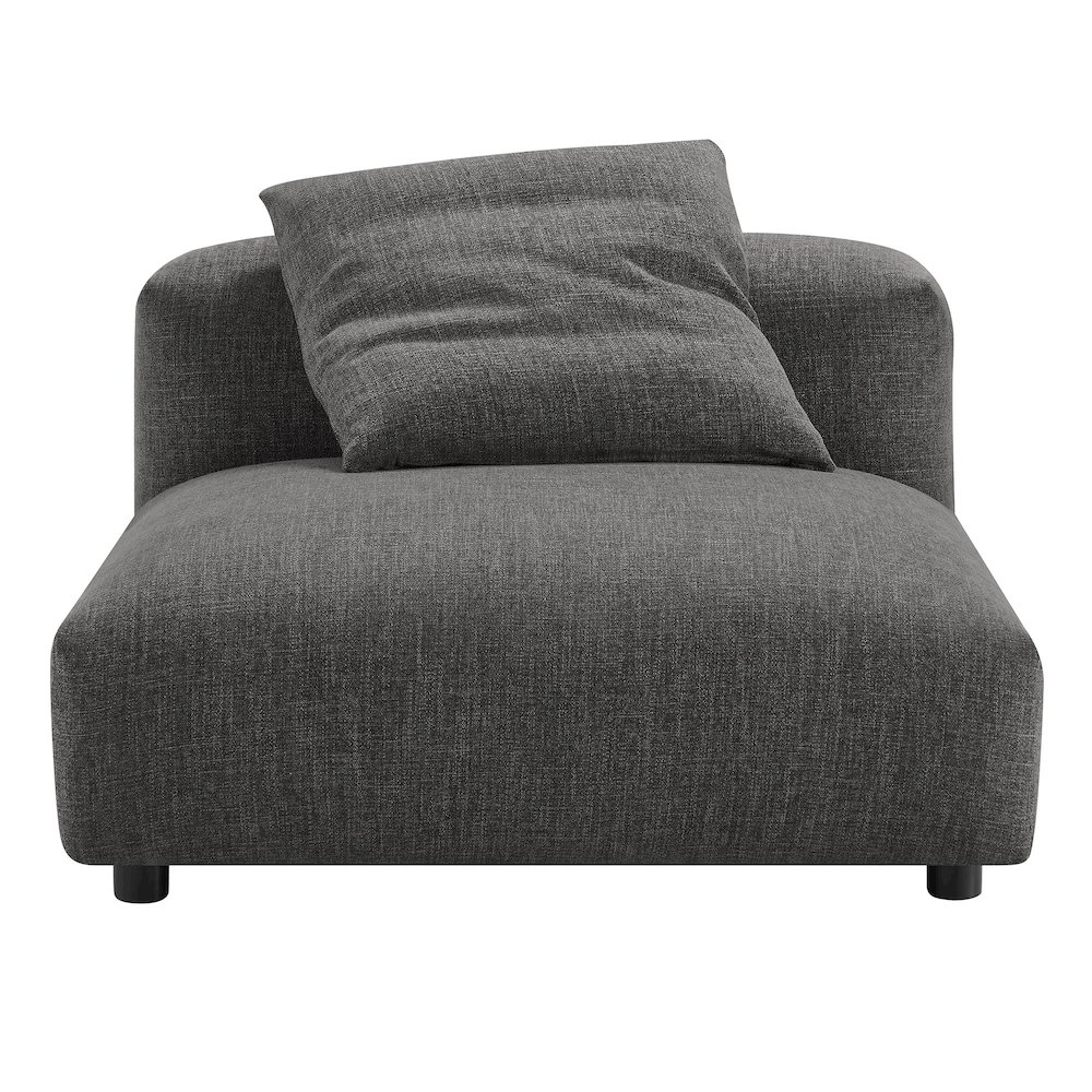 Solace Modular Upholstered Fabric Armless Chair and Ottoman Set. Picture 7