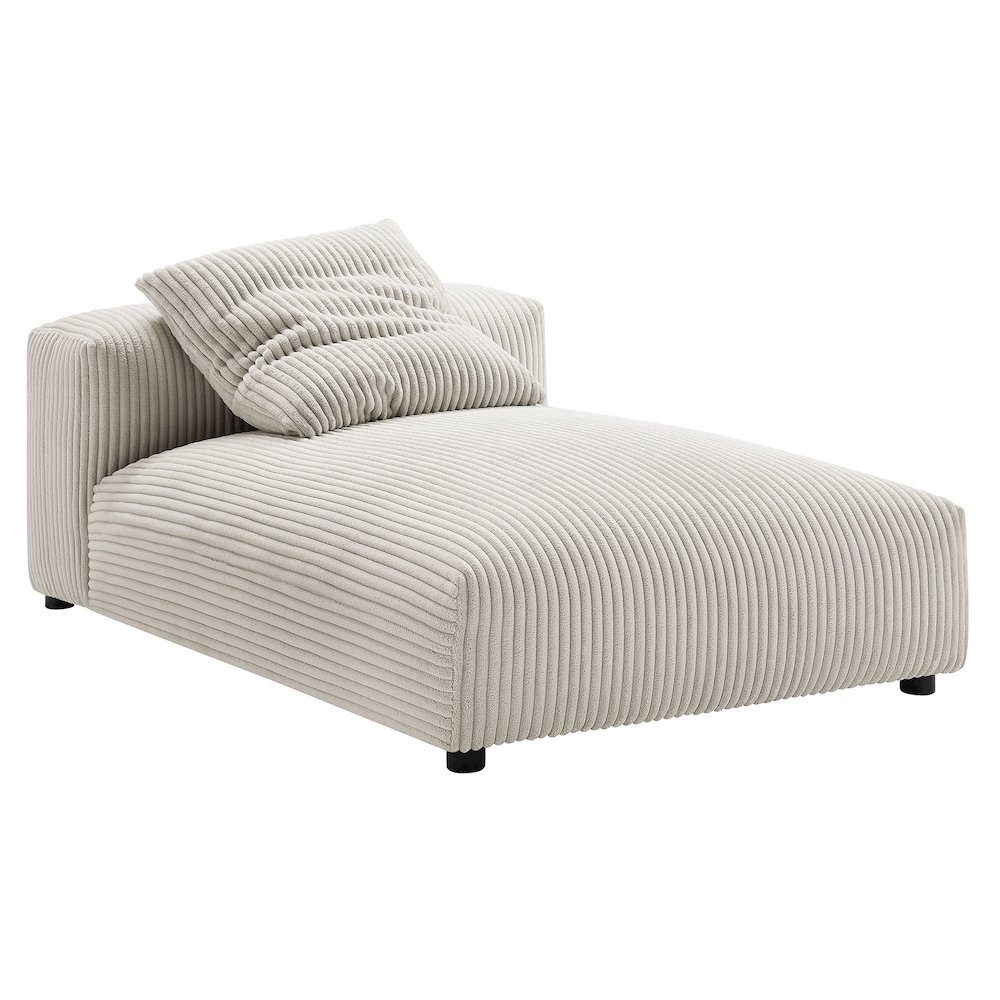 Solace 2-Piece Modular Corduroy Upholstered Sectional Sofa With Chaise. Picture 4