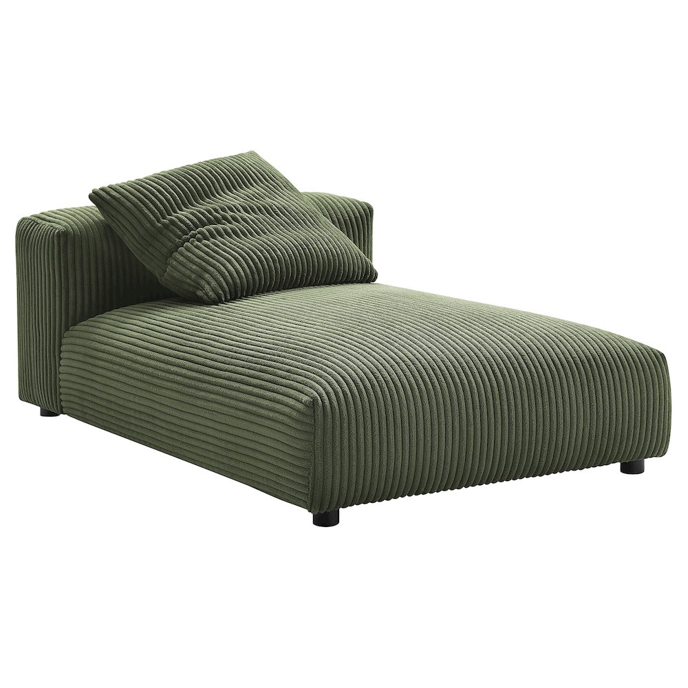 Solace 2-Piece Modular Corduroy Upholstered Sectional Sofa With Chaise. Picture 3
