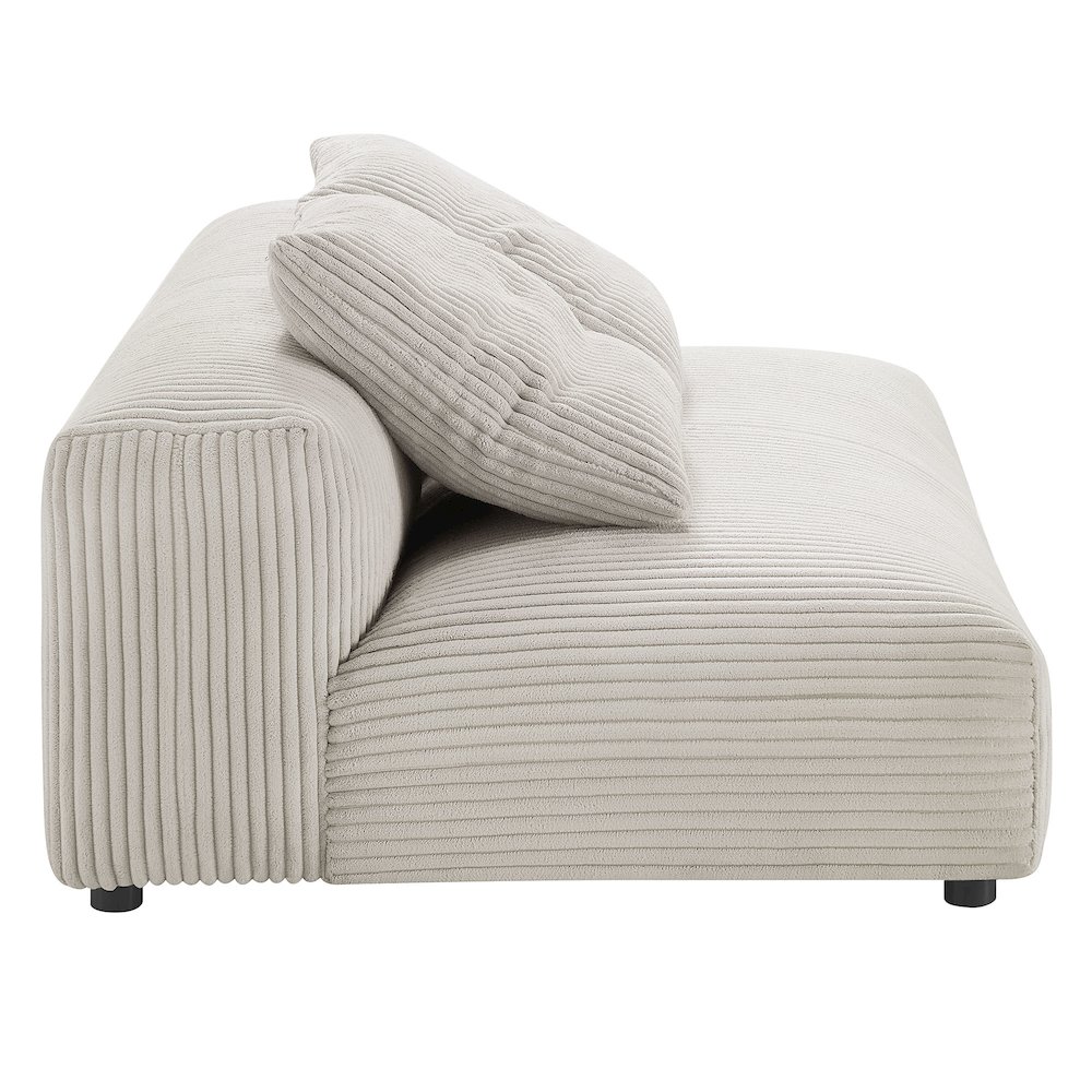 Solace 2-Piece Modular Corduroy Upholstered Sectional Sofa With Chaise. Picture 7