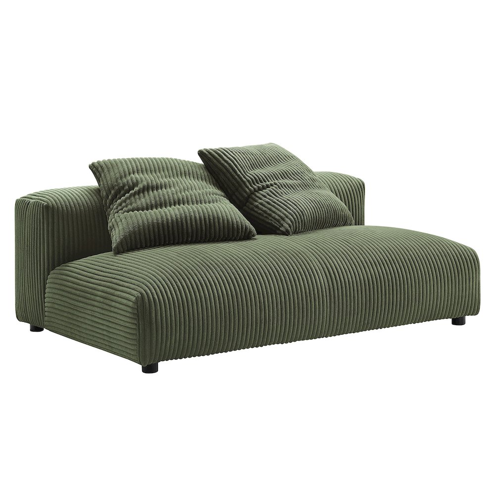 Solace 2-Piece Modular Corduroy Upholstered Sectional Sofa With Chaise. Picture 4