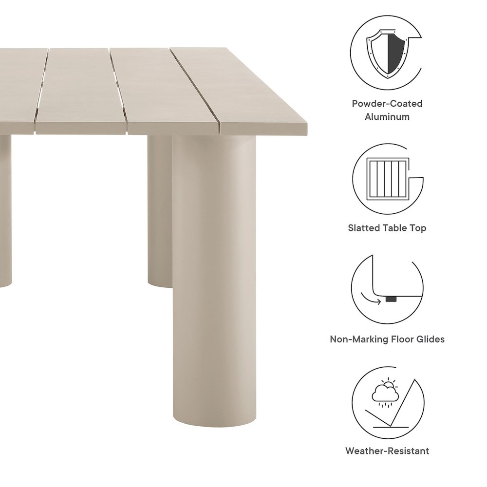 Nautica 7-Piece Rectangular Outdoor Patio Aluminum Dining Table and Chairs Set. Picture 6