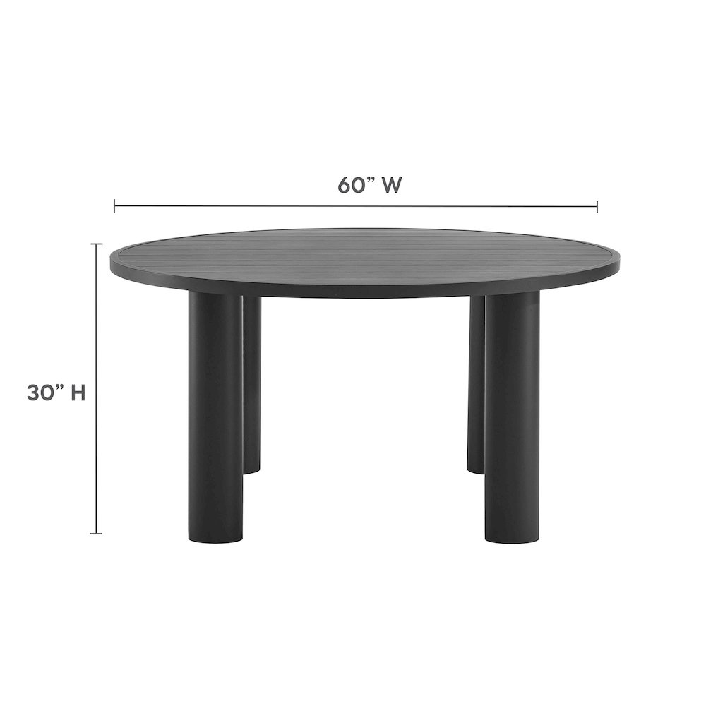 Nautica 5-Piece Round Outdoor Patio Aluminum Dining Table and Chairs Set. Picture 4