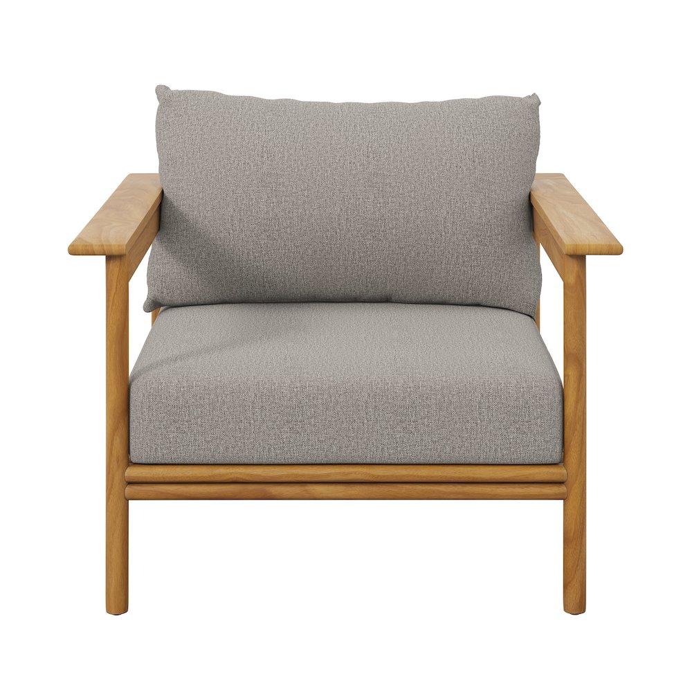 Wren Outdoor Patio Teak Wood Armchair Set of 2. Picture 7