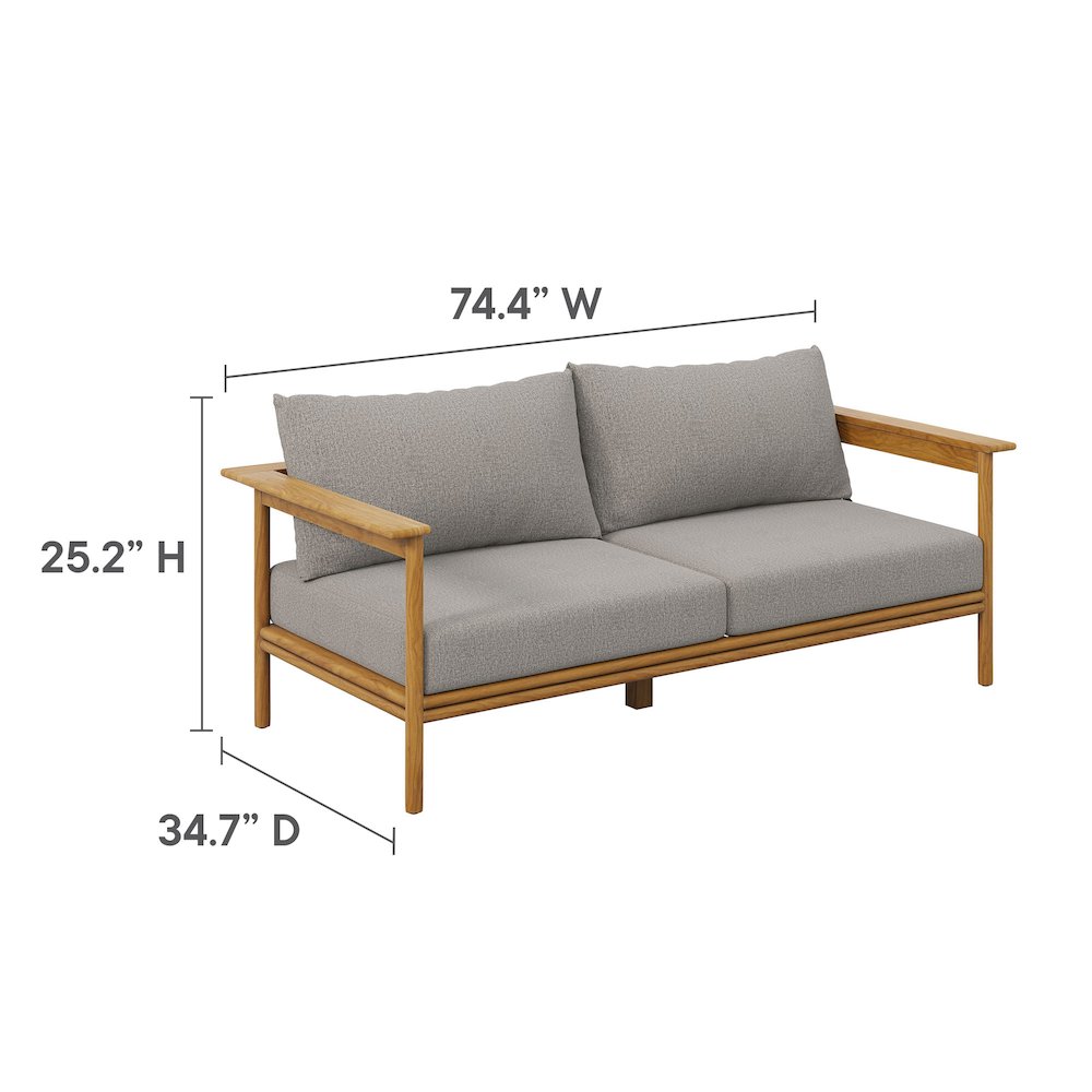 Wren 4-Piece Outdoor Patio Teak Wood Furniture Set. Picture 4