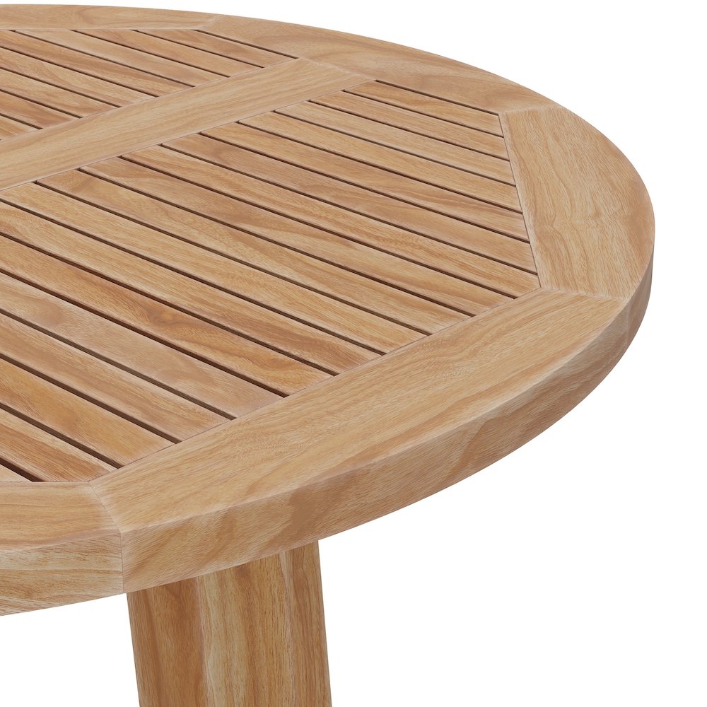Wellspring 3-Piece Outdoor Patio Teak Wood Bar Set. Picture 12