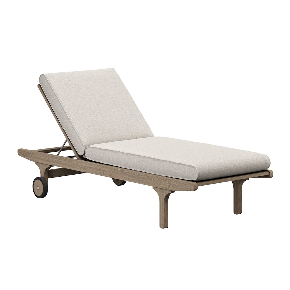 Saratoga Outdoor Patio Teak Wood 3-Piece Chaise Lounge Furniture Set. Picture 5