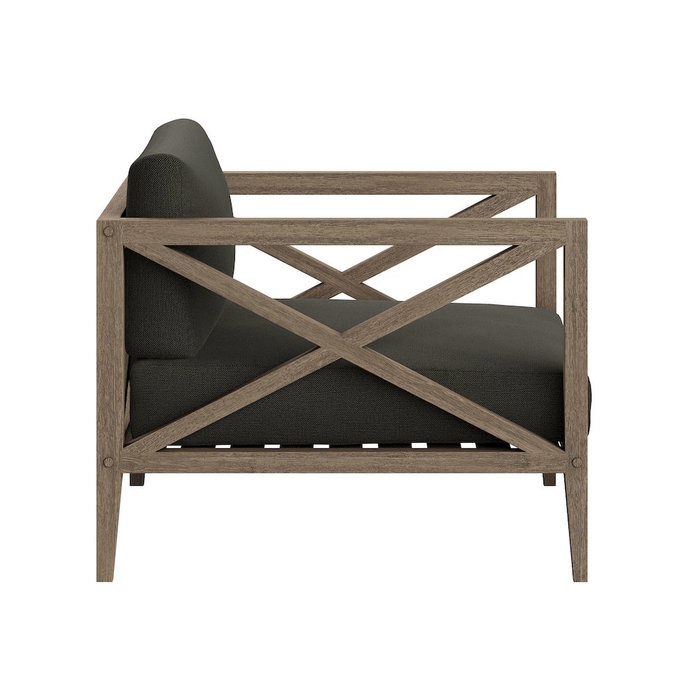 Northlake 3-Piece Patio Teak Wood Furniture Set Armchair, Side Table. Picture 6