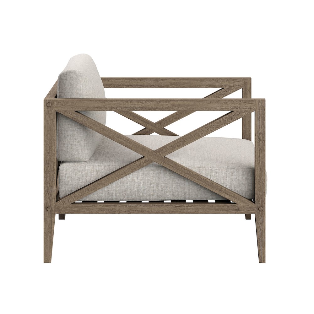 Northlake 3-Piece Patio Teak Wood Furniture Set Armchair, Side Table. Picture 6