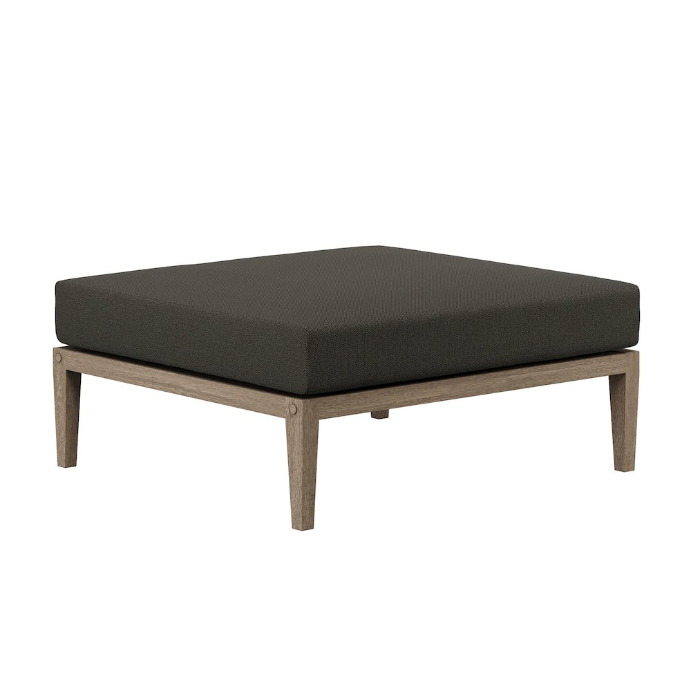 Northlake Outdoor Patio Teak Wood Loveseat and Ottoman Set. Picture 6