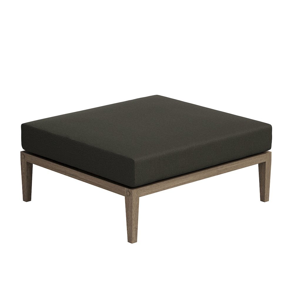 Northlake Outdoor Patio Teak Wood Loveseat and Ottoman Set. Picture 10