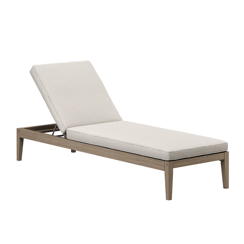 Northlake 3-Piece Patio Teak Wood Furniture Set Chaise Lounges, Side Table. Picture 5