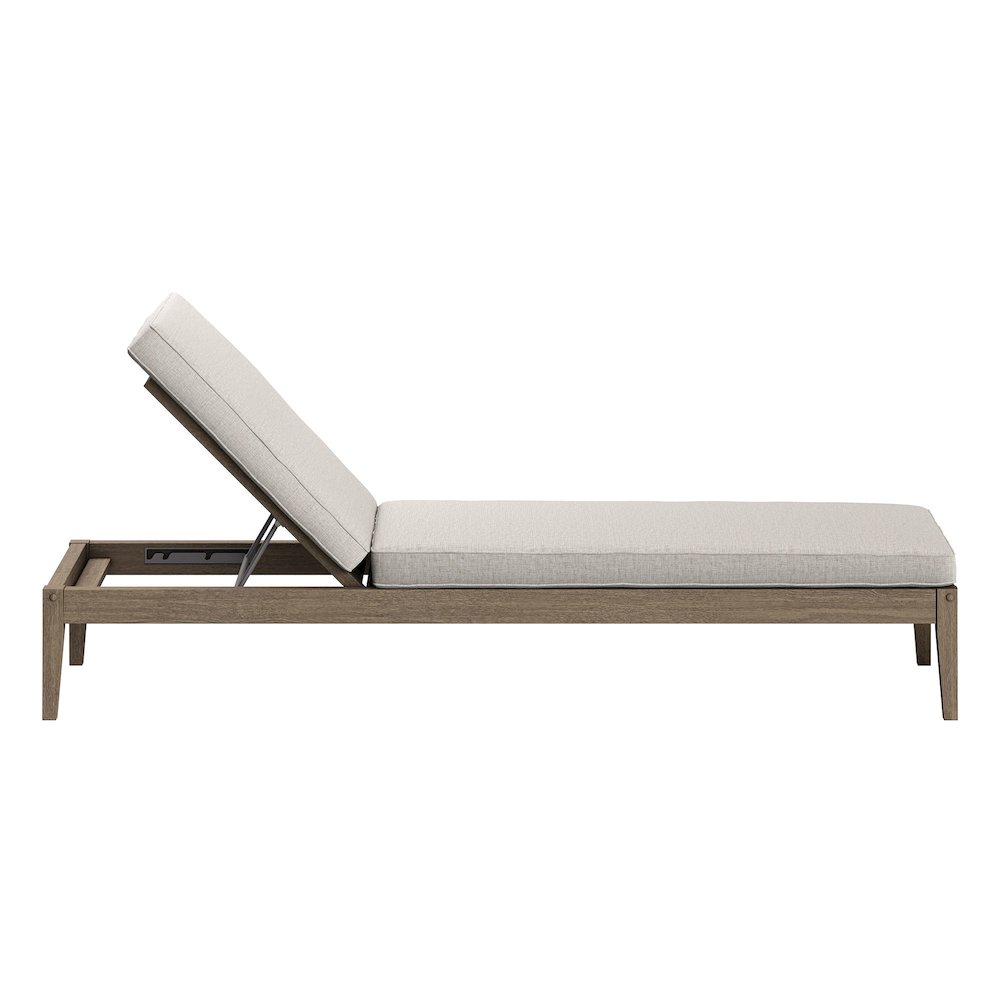 Northlake 3-Piece Patio Teak Wood Furniture Set Chaise Lounges, Side Table. Picture 7