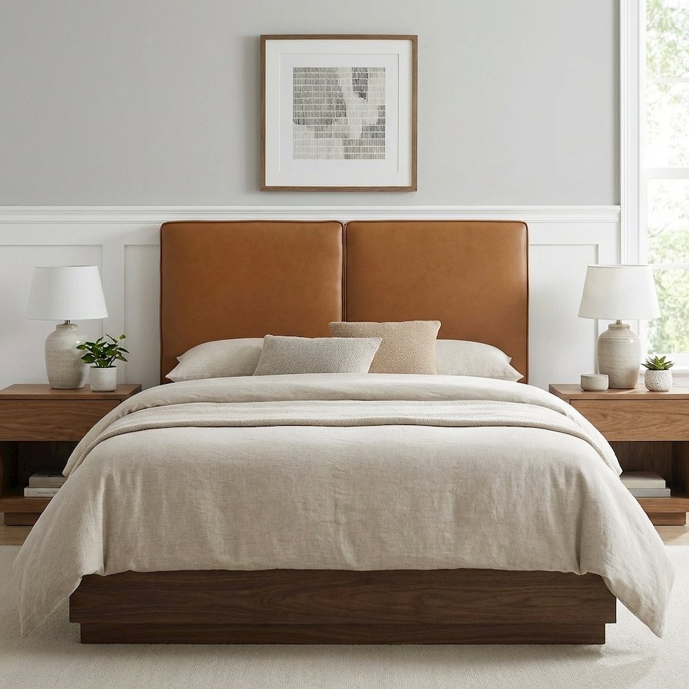 Vegan Leather Twin Headboard with Padded Design and Durable Frame. Picture 3