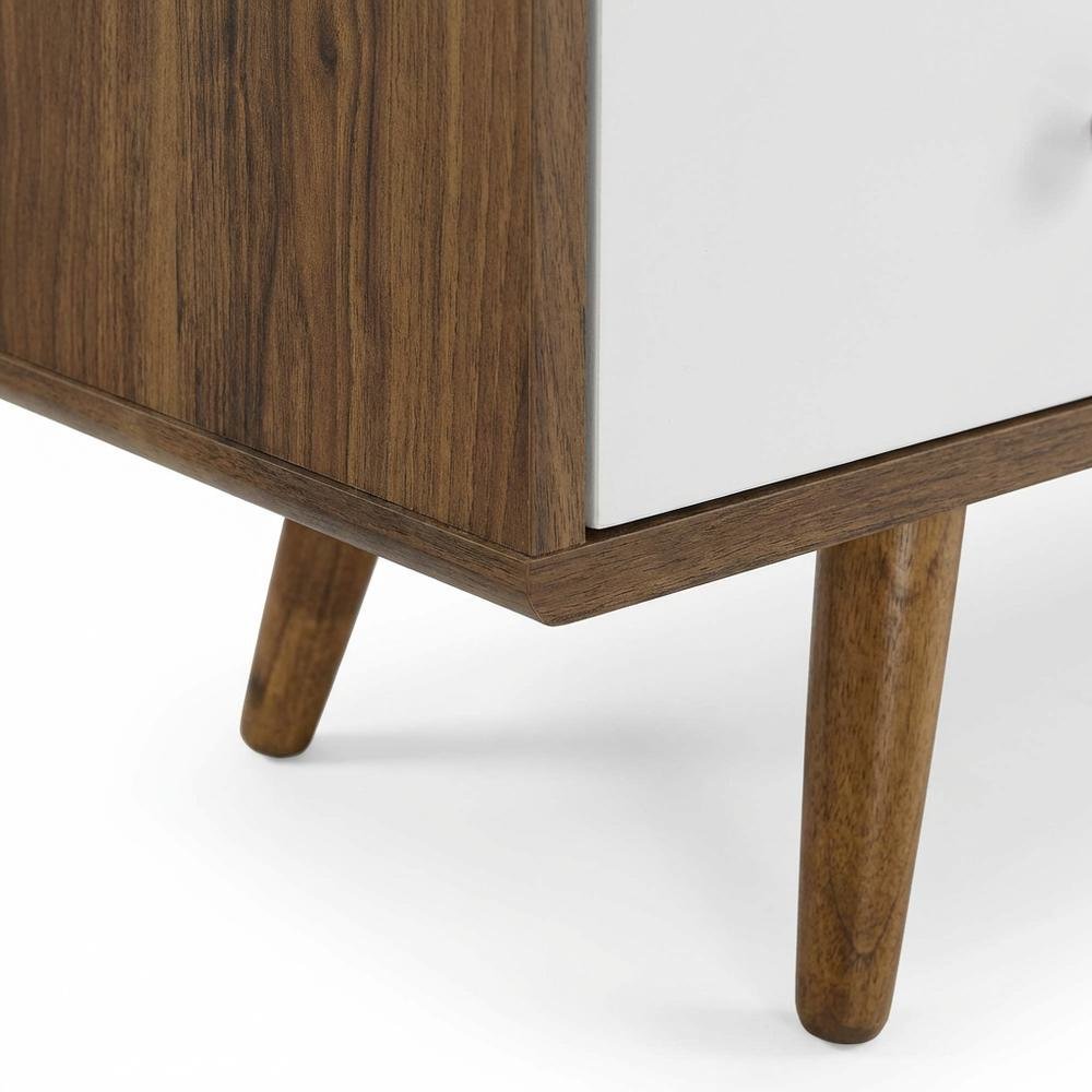 Wood TV Stand with Brown Finish and Spacious Surface. Picture 6