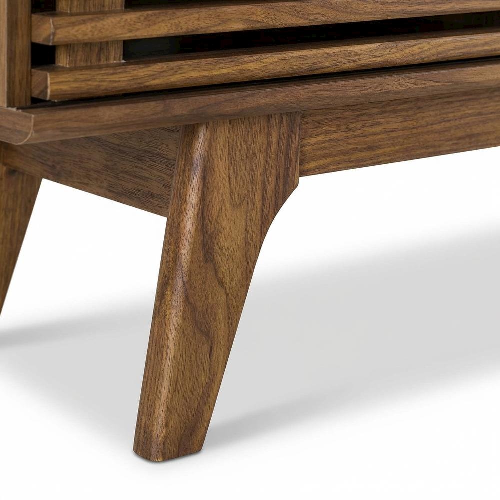 Wooden brown TV stand with 48-inch width and sleek design. Picture 6