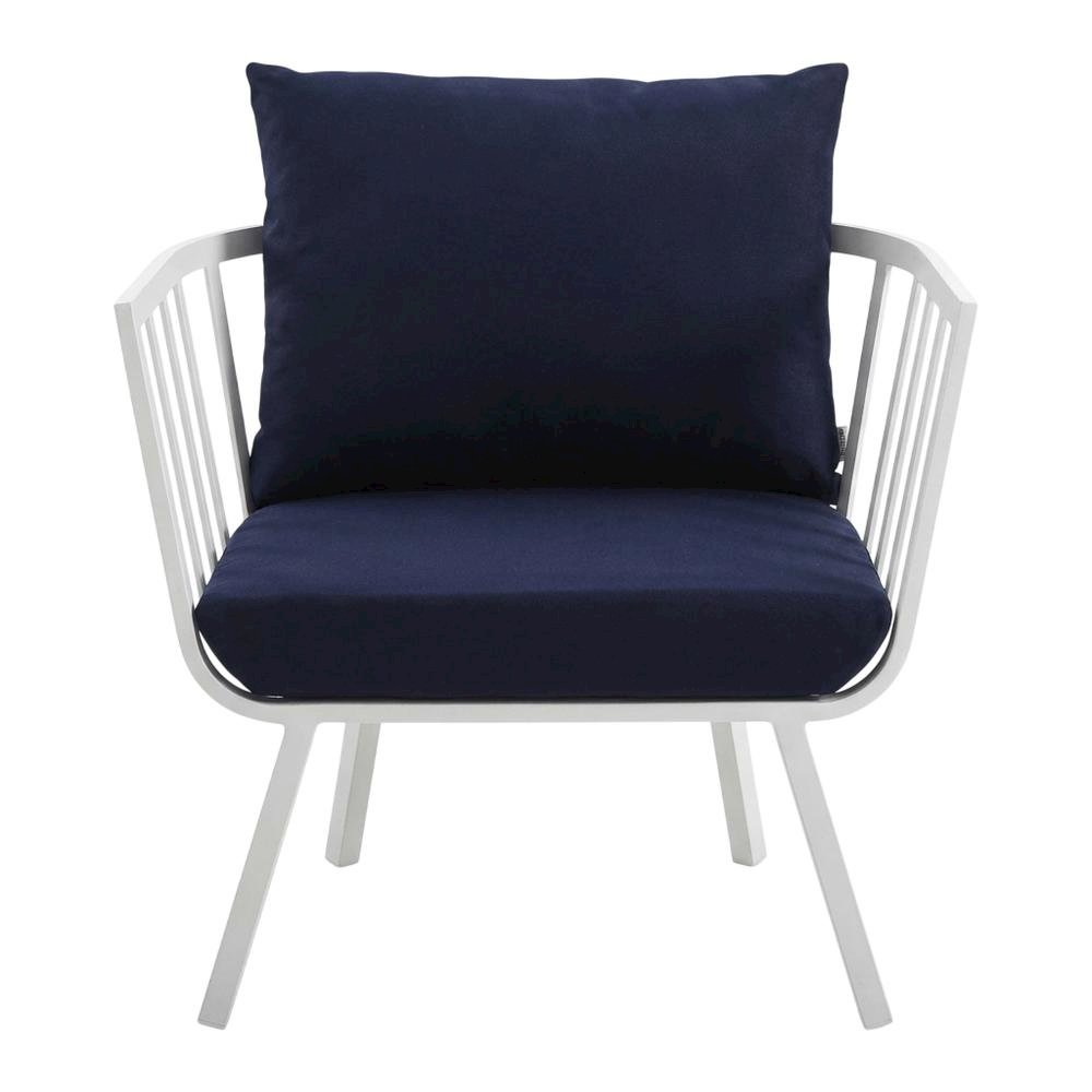 Outdoor Patio Aluminum Armchair Set Of 2 With Cushioned Seats And Armrests. Picture 4