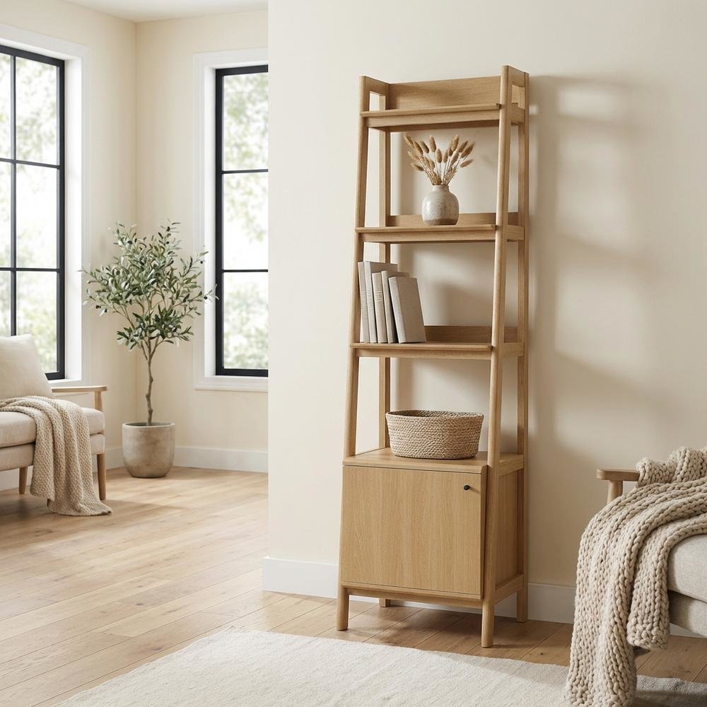 Wooden Bookshelf with Open Shelving for Home Library and Organization. Picture 3