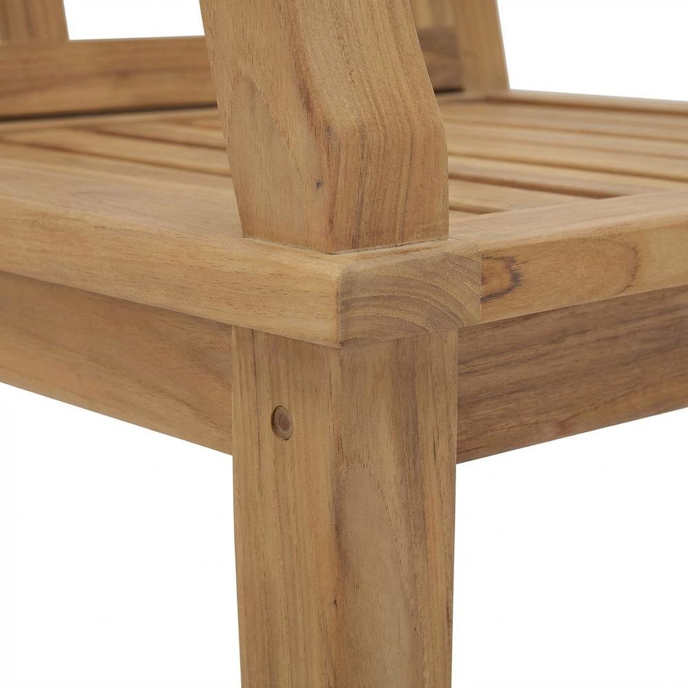 Outdoor Teak Armchair For Patio Lounge With Cushioned Seating. Picture 6