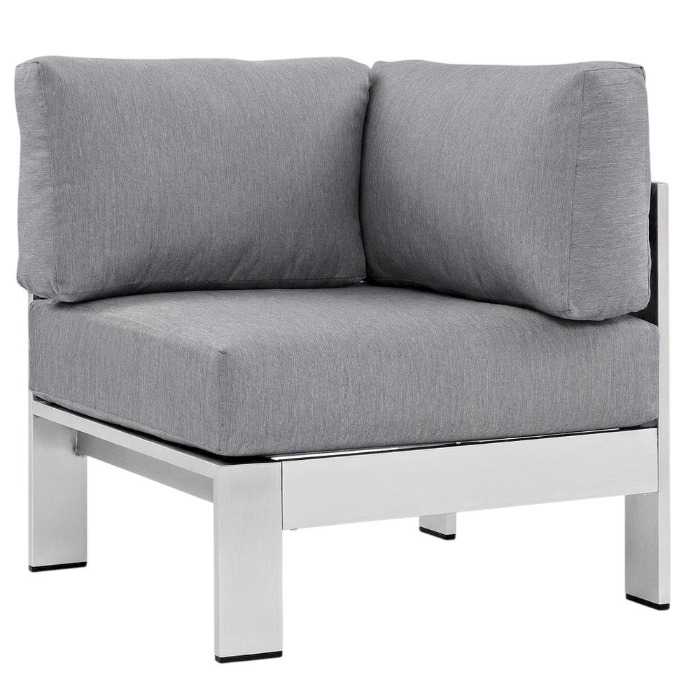 Aluminum Corner Sofa For Outdoor Patio With Backrest And Cushions. Picture 1