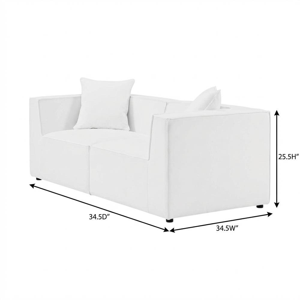 Outdoor Patio Upholstered Sectional Sofa Loveseat With Armrests. Picture 7