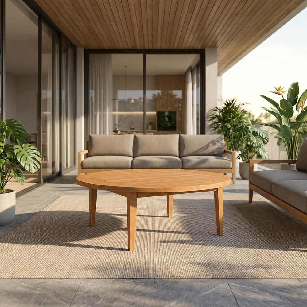 Teak Wood Outdoor Coffee Table With Durable Top And Elegant Design. Picture 2