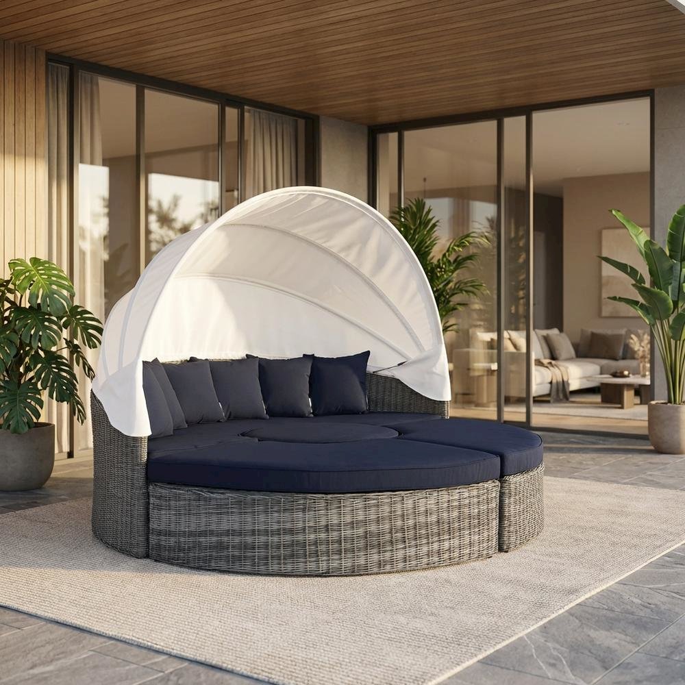 Outdoor Patio Sunbrella Daybed With Weather-Resistant Fabric. Picture 2