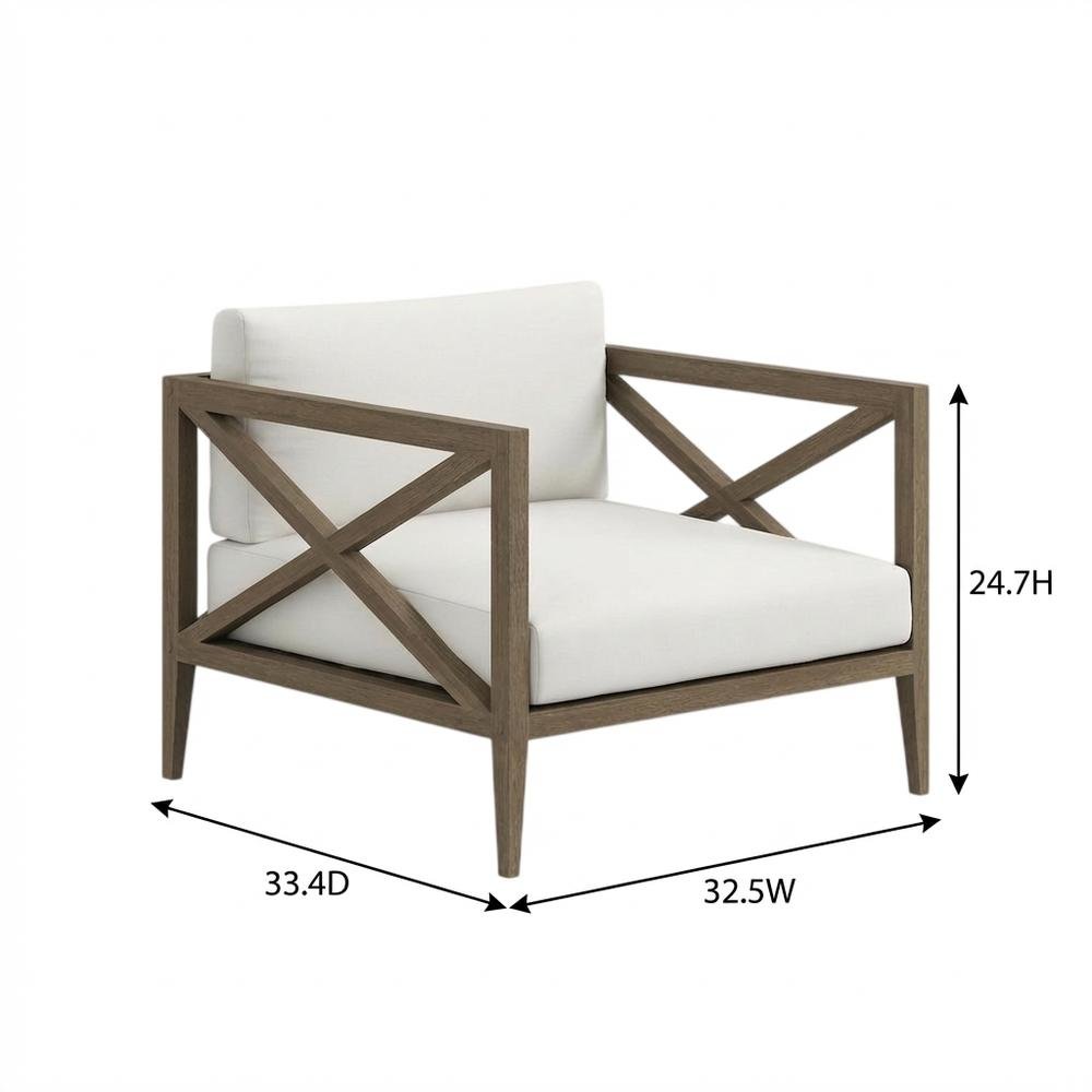 Teak Outdoor Patio Armchair With Wide Armrests And Durable Build. Picture 7