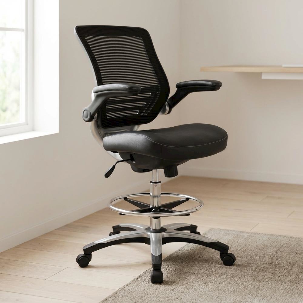 Plastic Drafting Chair with Armrest and Adjustable Height for Office Use. Picture 2