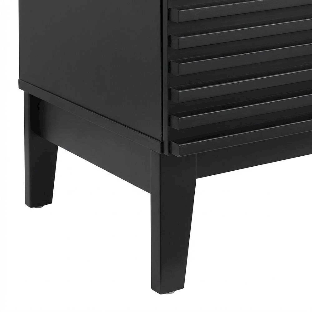 Black White 24-Inch Floor-Mount Bathroom Vanity with Ceramic Sink. Picture 6
