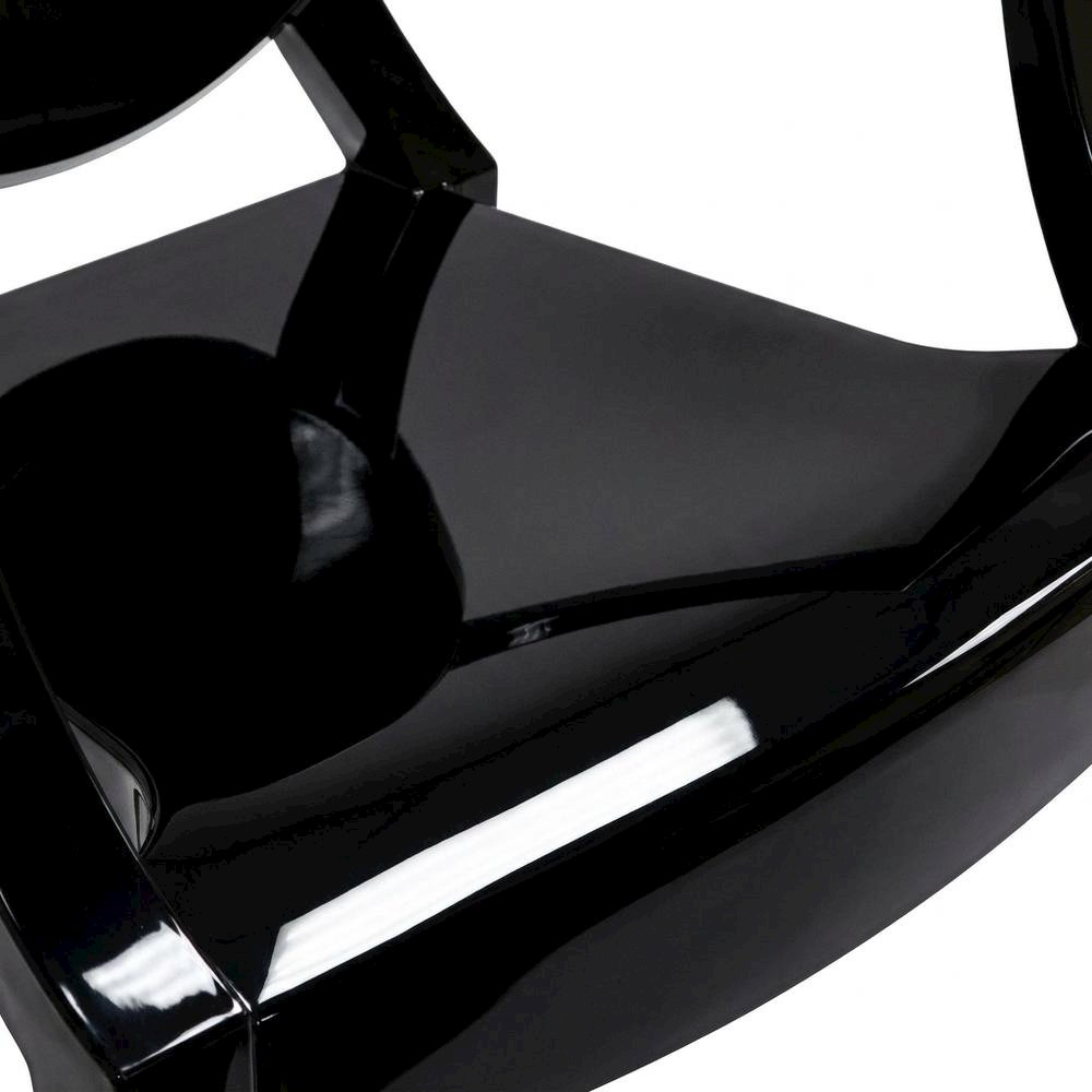 Acrylic High-Back Dining Armchairs with Arms, Black, Set of 2. Picture 5