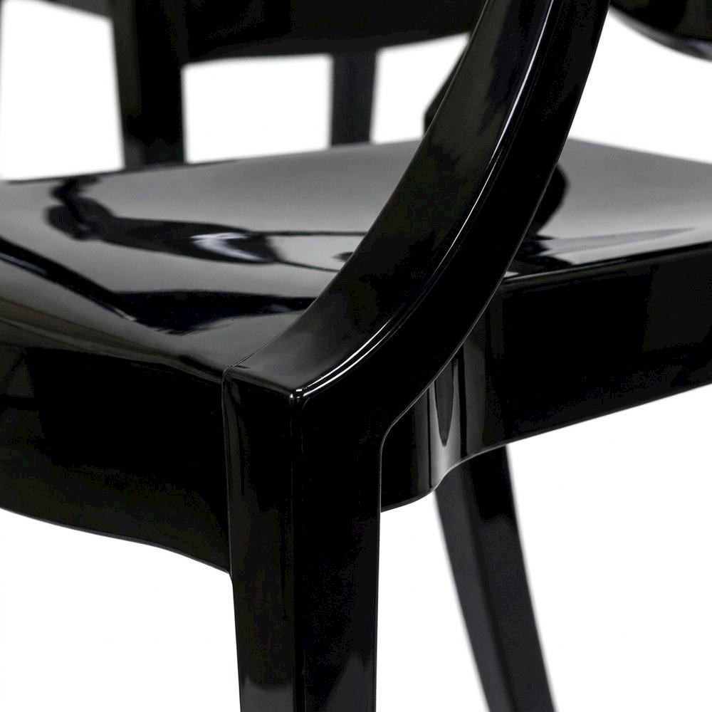 Acrylic High-Back Dining Armchairs with Arms, Black, Set of 2. Picture 6