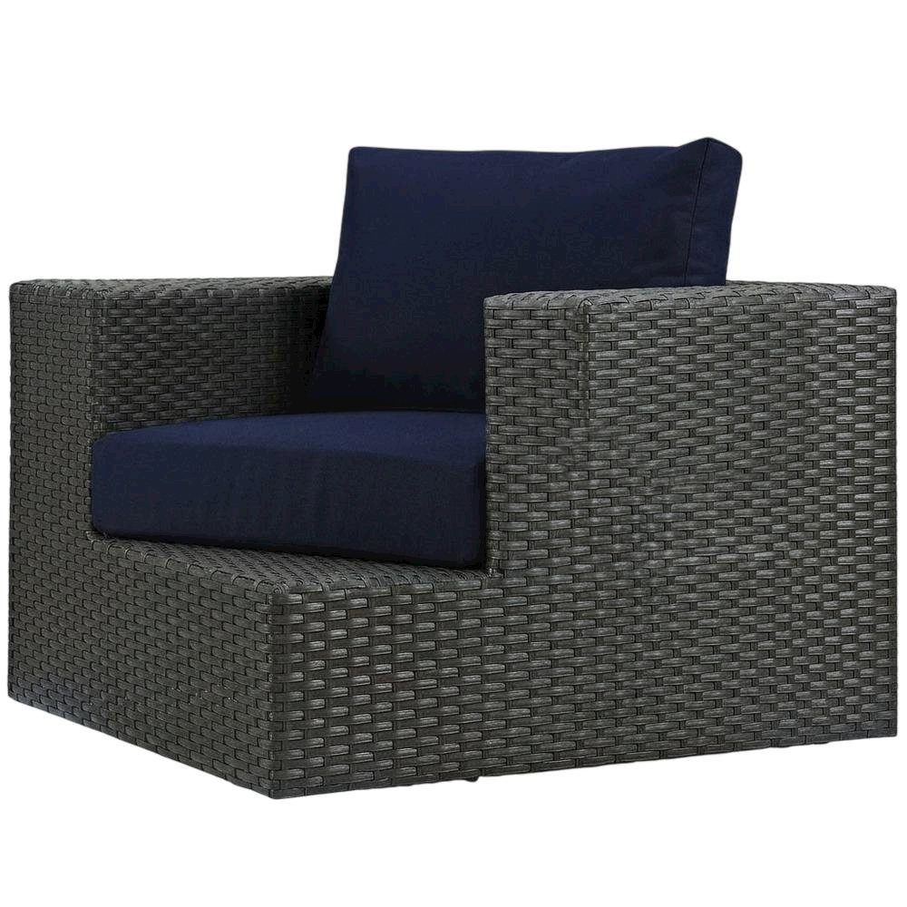 Outdoor Patio Armchair With Cushioned Seat And Armrest Support. Picture 1