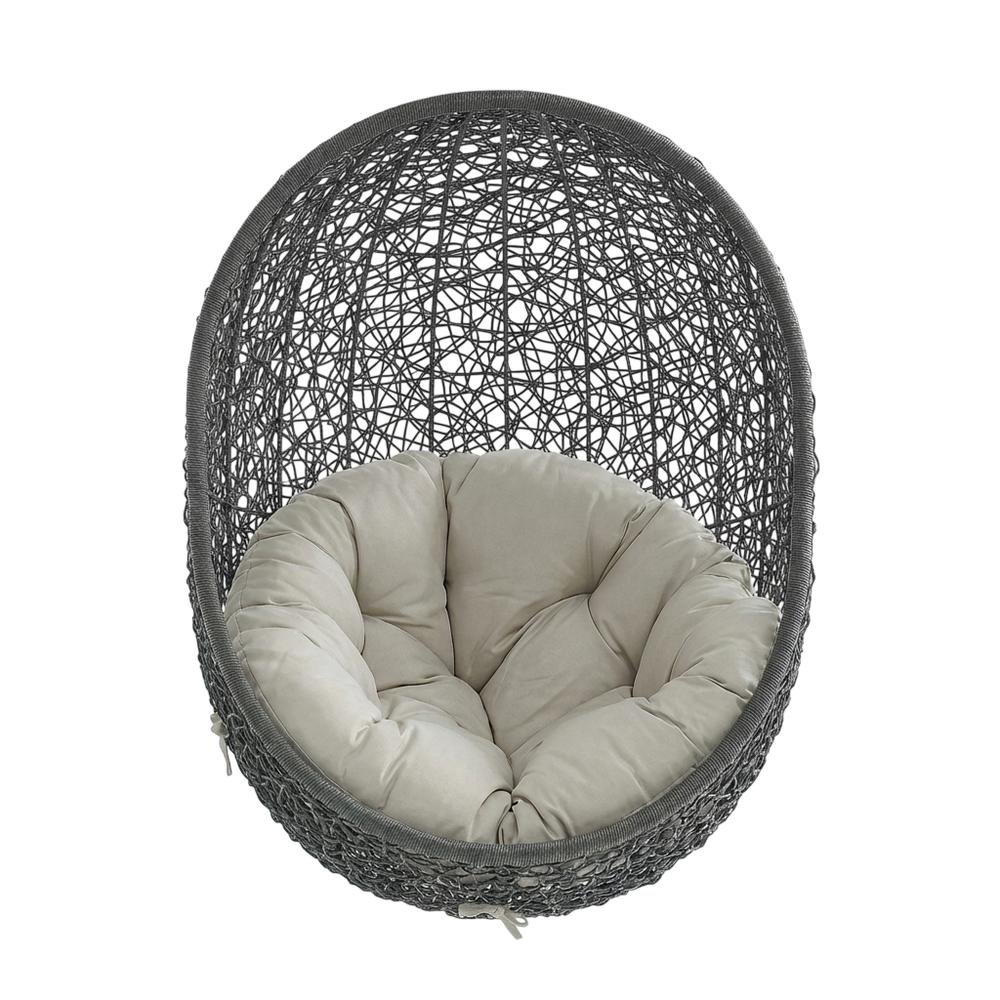 Patio Lounge Chair In Neutral Finish With Comfortable Cushion For Relaxation. Picture 4