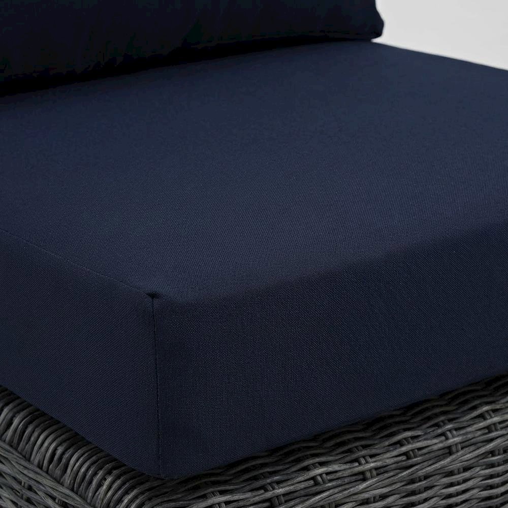 Outdoor Patio Armless Lounge Chair With Cushioned Seating And Modern Design. Picture 5