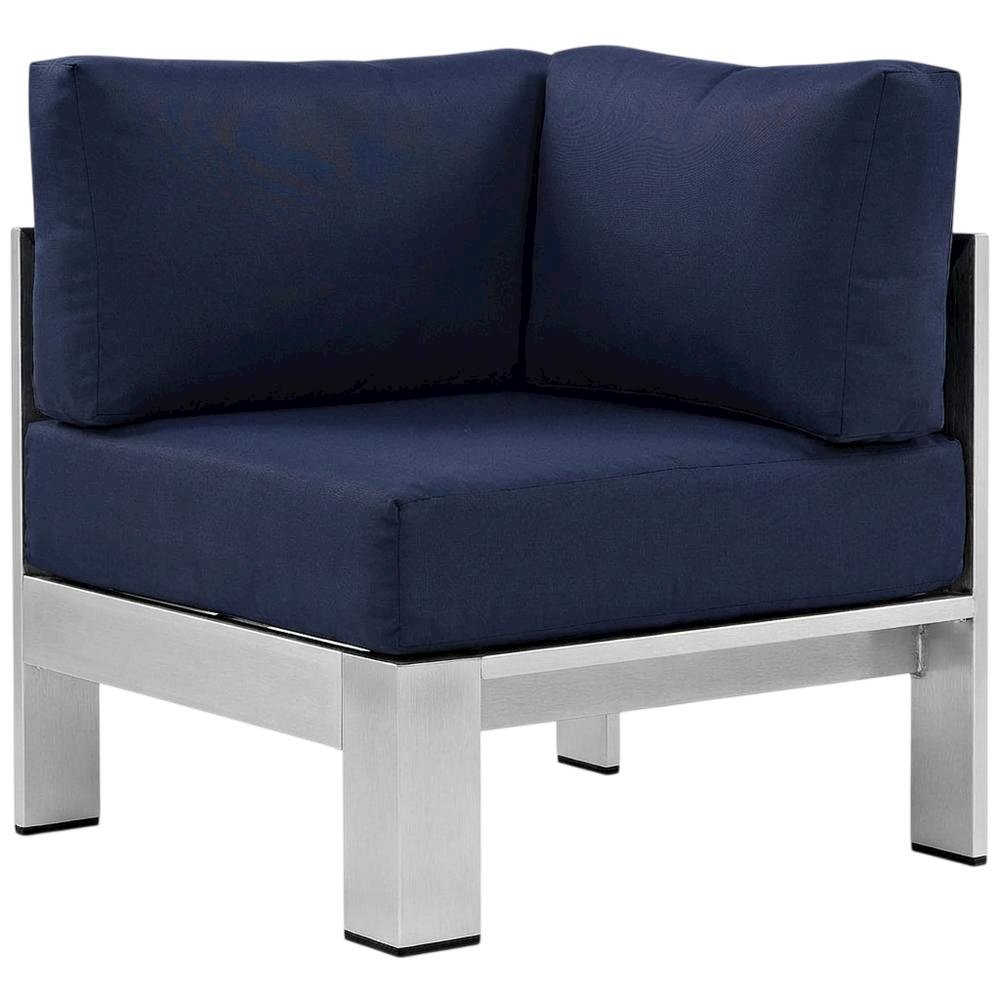 Aluminum Corner Sofa For Outdoor Patio With Cushioned Seating. Picture 1
