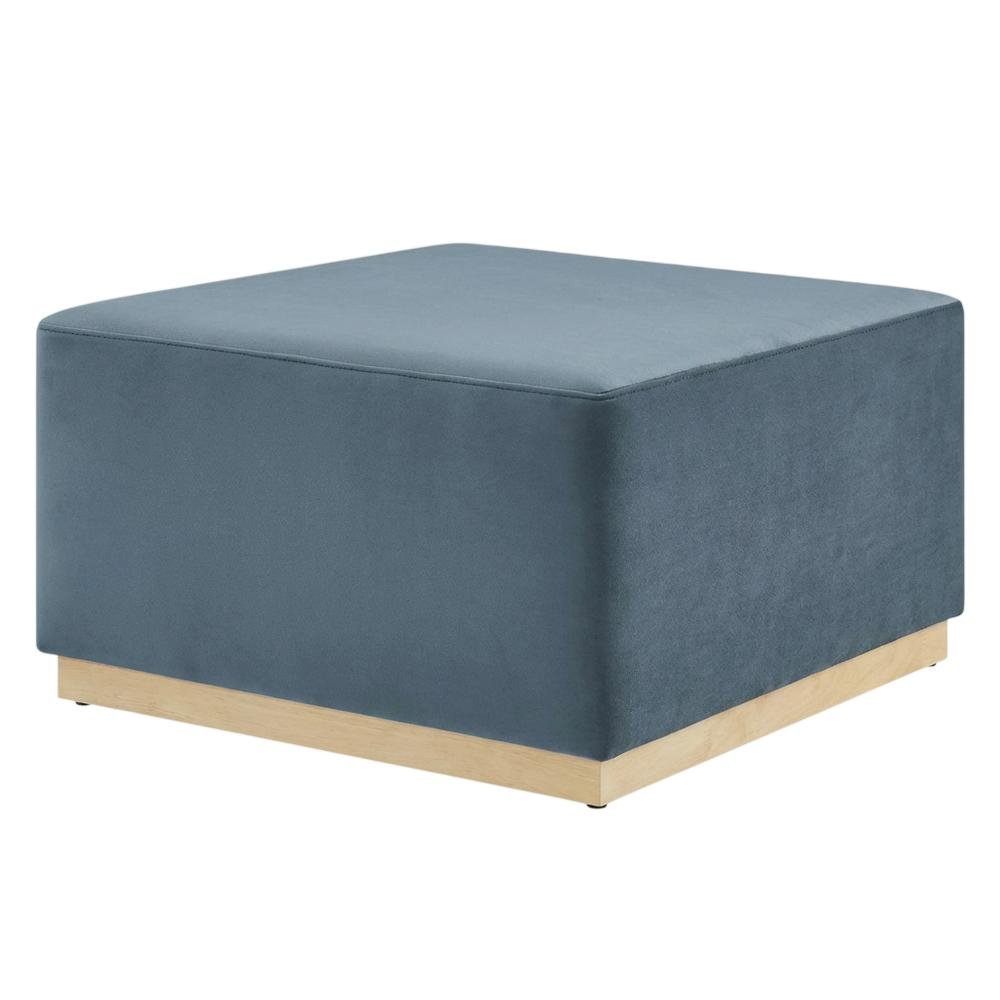 Square Velvet Ottoman With Modern Design For Outdoor Use. Picture 1