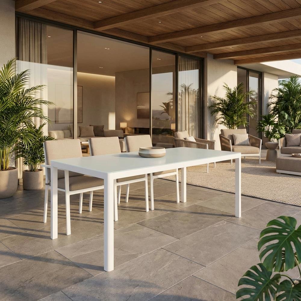 Sturdy Aluminum Outdoor Dining Table With Weatherproof Finish For Patios. Picture 2