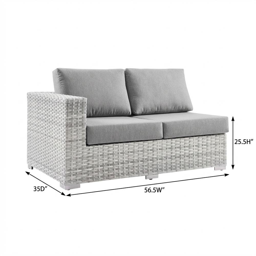 Outdoor Patio Left-Arm Loveseat in Neutral Shade with Comfortable Backrest. Picture 7