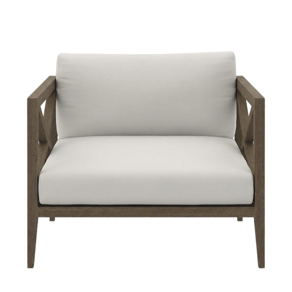 Teak Outdoor Patio Armchair With Wide Armrests And Durable Build. Picture 4