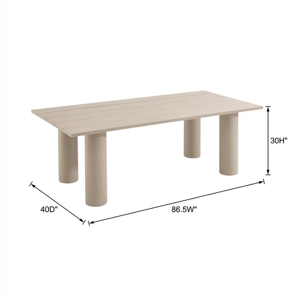 Outdoor Patio 87" Rectangular Aluminum Dining Table With Durable Frame. Picture 7