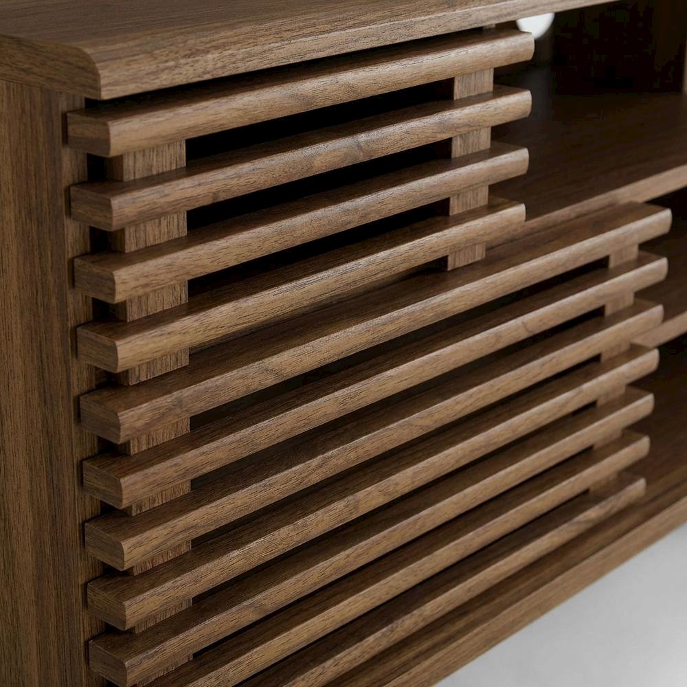 Brown Wood TV Console with Spacious Surface and Modern Design. Picture 5