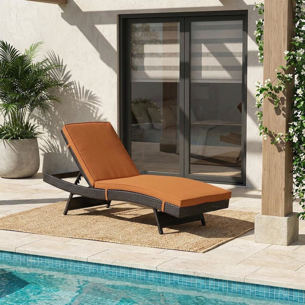 Outdoor Patio Lounge Chair With Cushioned Seat For Comfortable Relaxation. Picture 2