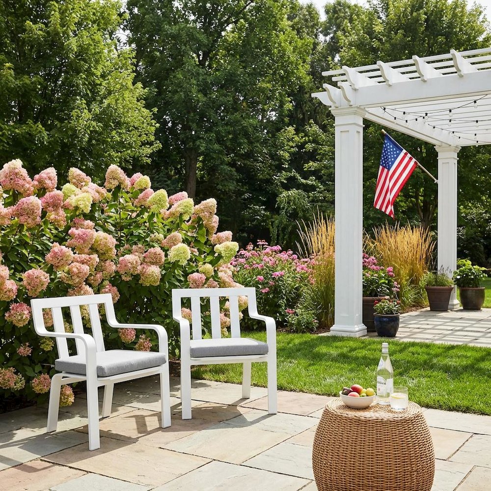 Aluminum Armchair Set For Outdoor Patio With Stackable Design, Backrest. Picture 3